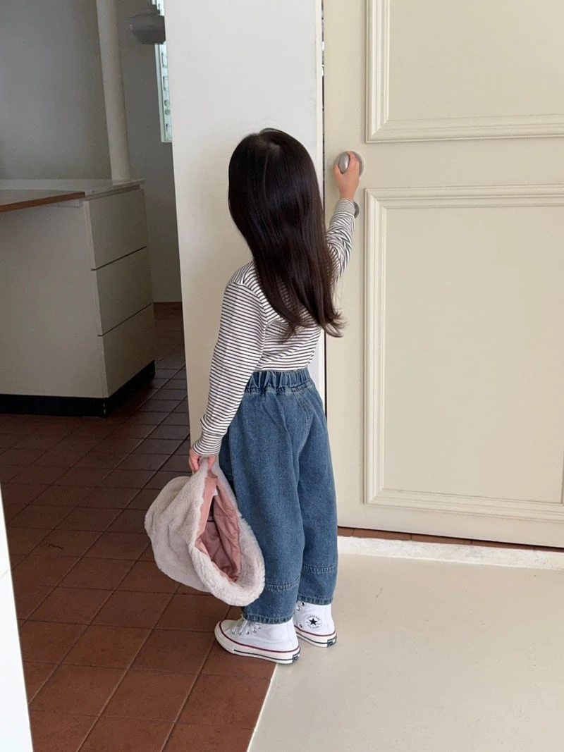 La Chouchou - Korean Baby Fashion - #babyfever - Ladder Denim Pants - 8