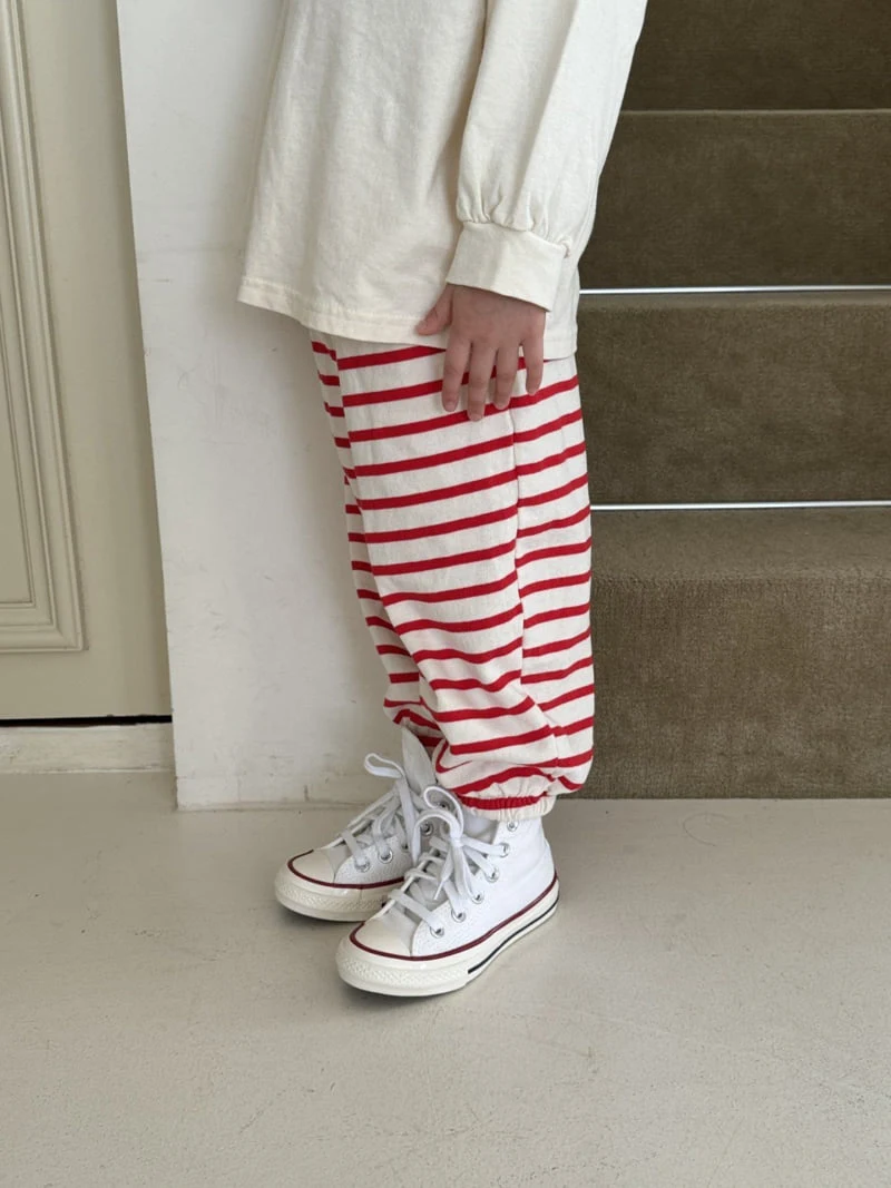 La Chouchou - Korean Baby Fashion - #babygirlfashion - Stripe Jogger Pants - 3