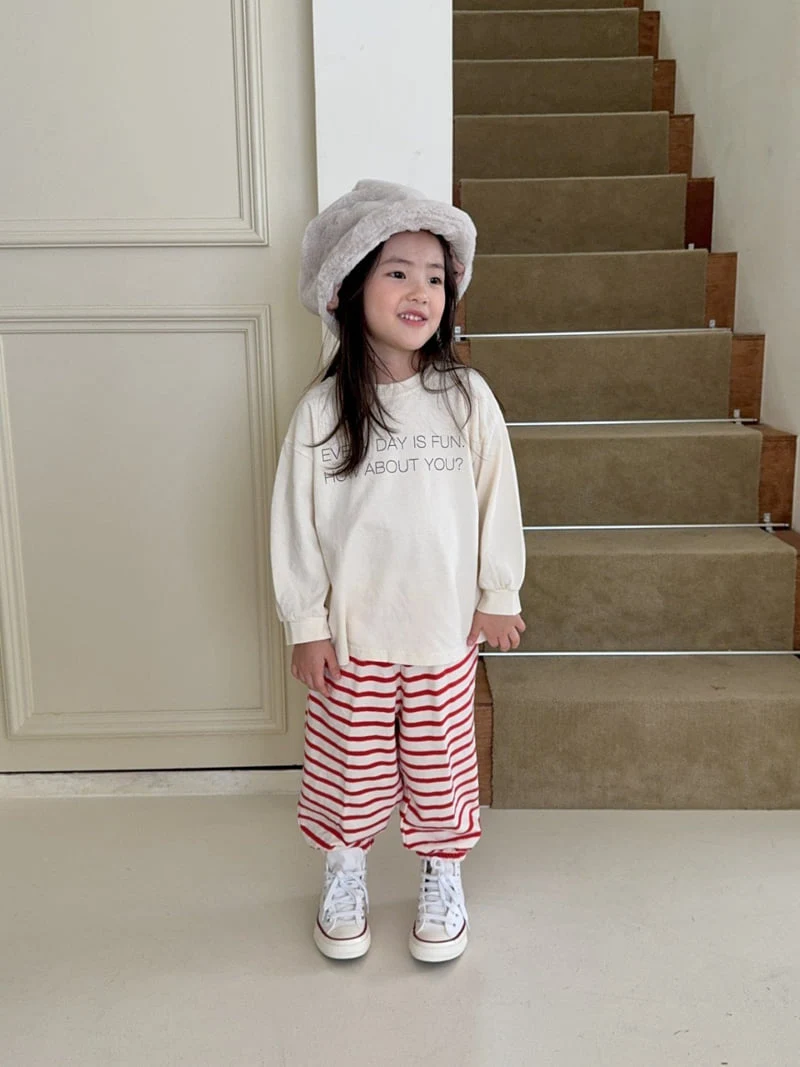 La Chouchou - Korean Baby Fashion - #babyootd - Stripe Jogger Pants - 6