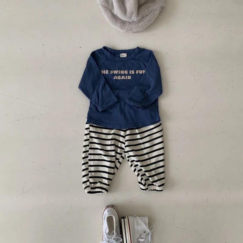 La Chouchou - Korean Baby Fashion - #babyoutfit - Stripe Jogger Pants - 7