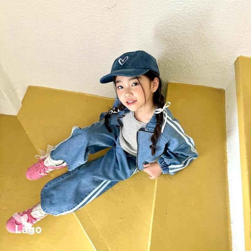 Lago - Korean Children Fashion - #childofig - Line Denim Jacket - 3