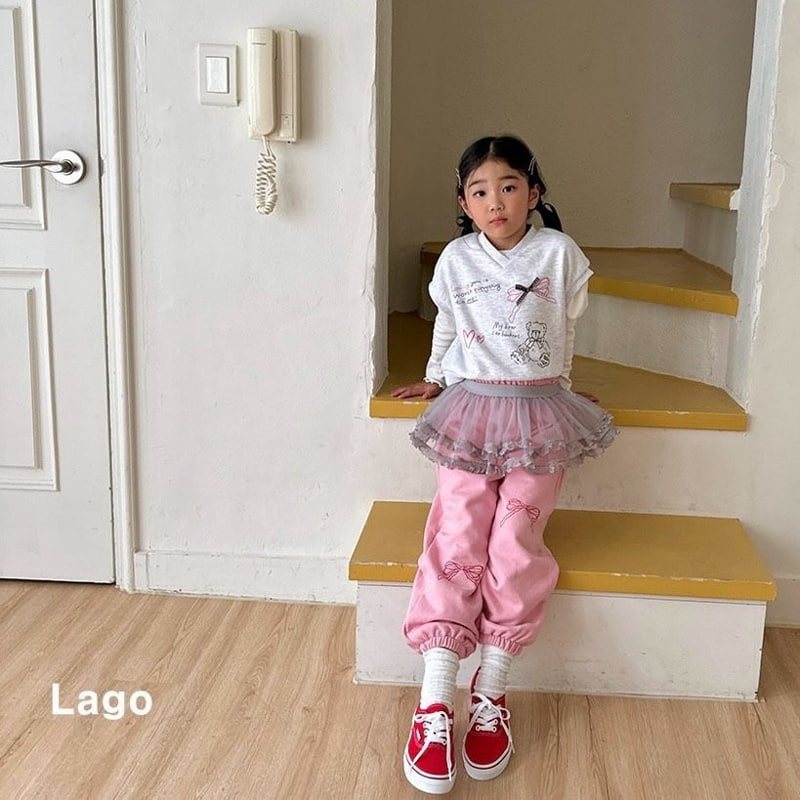 Lago - Korean Children Fashion - #designkidswear - Unbalance Ribbon Jogger Pants - 6