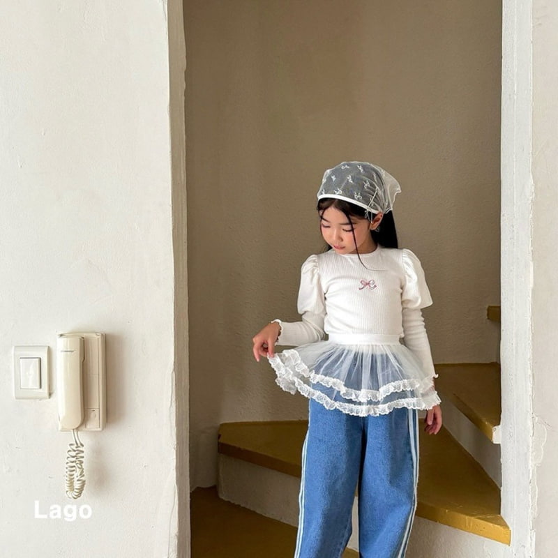 Lago - Korean Children Fashion - #designkidswear - Puff Ribbon Span Tee - 8