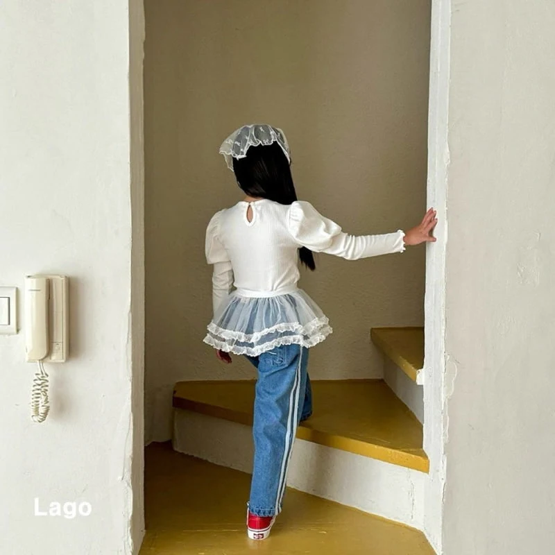 Lago - Korean Children Fashion - #fashionkids - Puff Ribbon Span Tee - 10