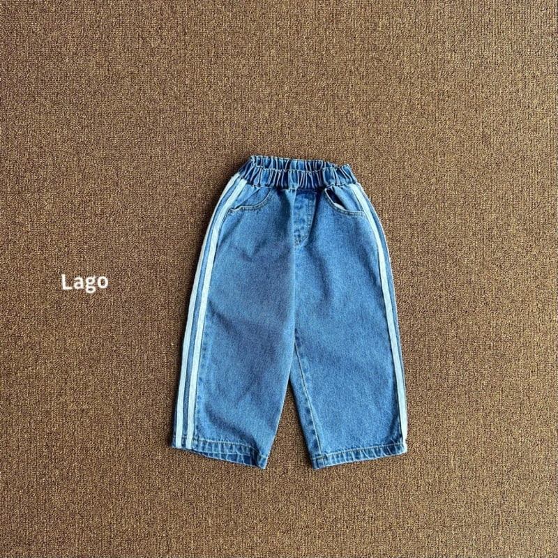 Lago - Korean Children Fashion - #kidsstore - Line Denim Pants