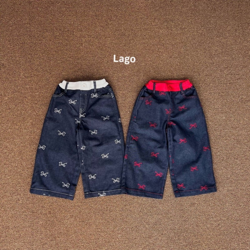 Lago - Korean Children Fashion - #kidzfashiontrend - Ribbon Embroidery Jeans