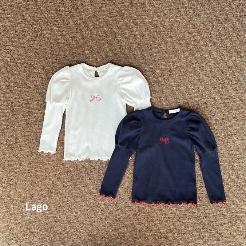 Lago - Korean Children Fashion - #littlefashionista - Puff Ribbon Span Tee