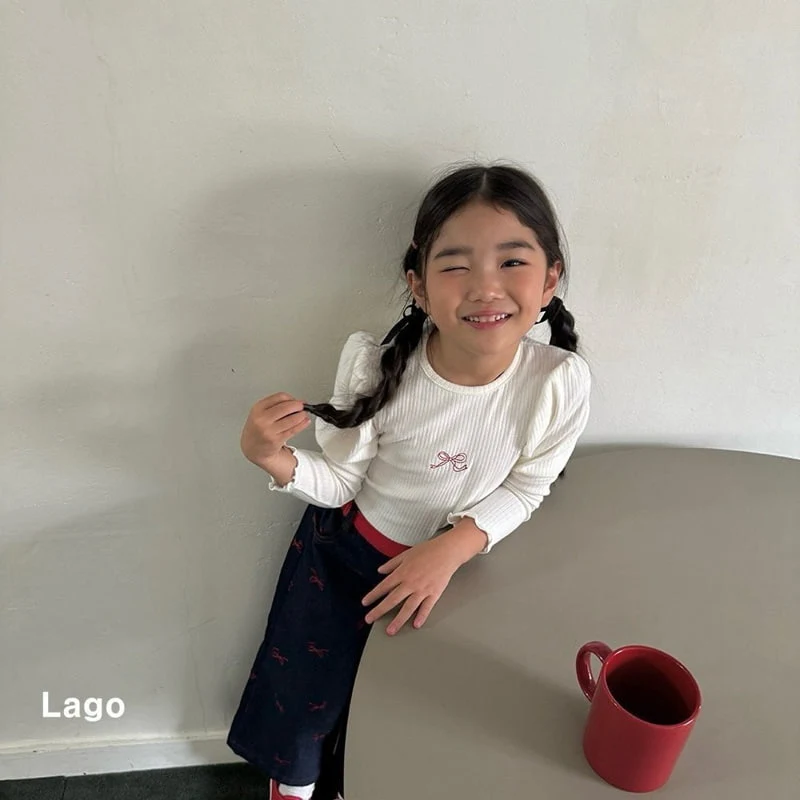 Lago - Korean Children Fashion - #magicofchildhood - Puff Ribbon Span Tee - 2