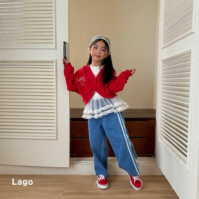 Lago - Korean Children Fashion - #todddlerfashion - Line Denim Pants - 8