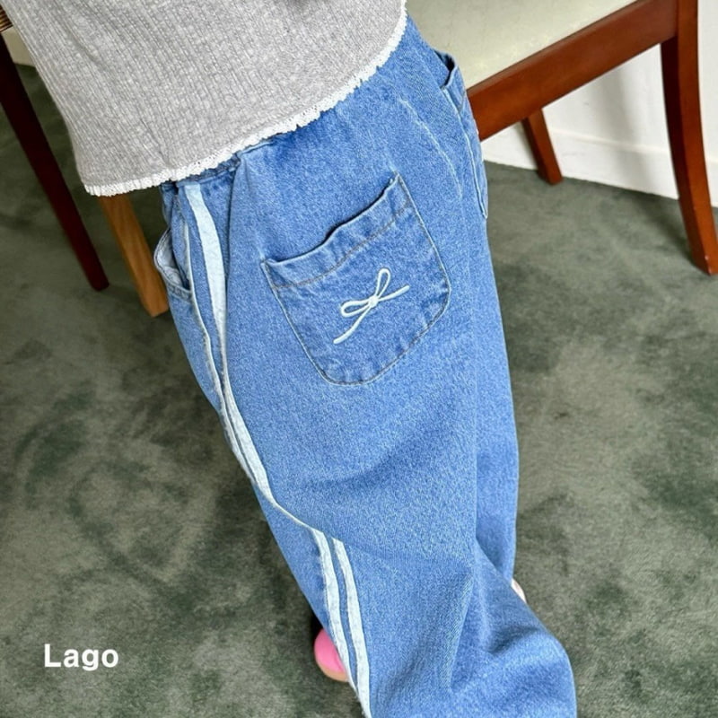 Lago - Korean Children Fashion - #toddlerclothing - Line Denim Pants - 9