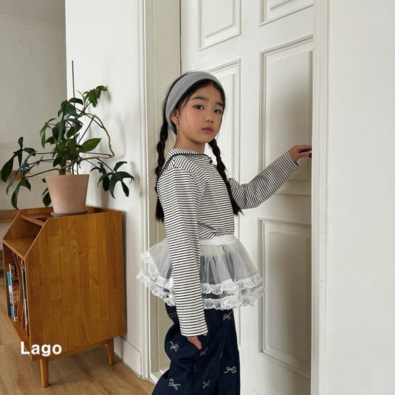 Lago - Korean Children Fashion - #toddlerclothing - Ribbon Embroidery Jeans - 8