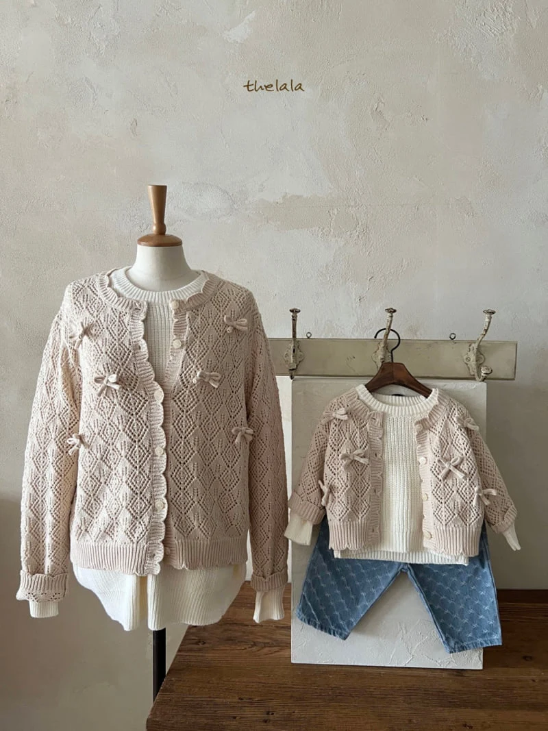 Lala - Korean Children Fashion - #discoveringself - Ribbon Knit Cardigan - 5