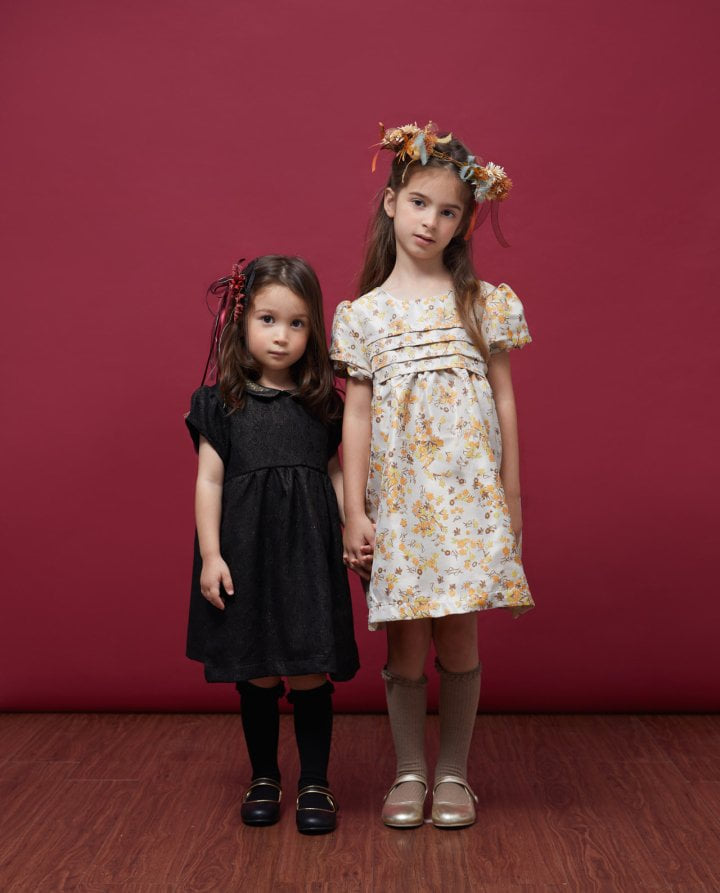 Le Bev - Korean Children Fashion - #Kfashion4kids - Erin Pearl Jacquard Dress - 6