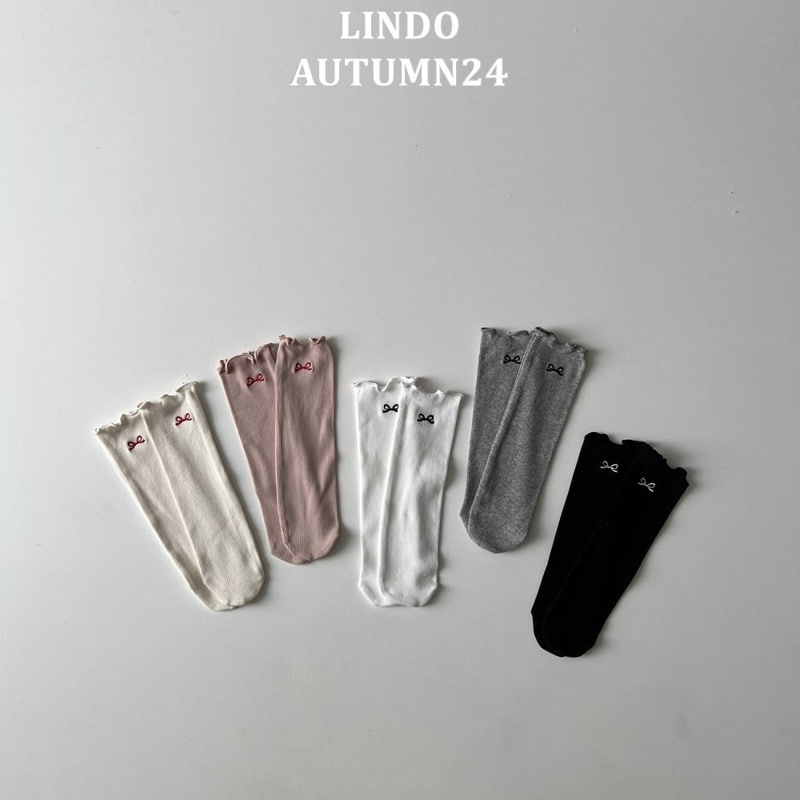 Lindo - Korean Children Fashion - #childrensboutique - Embo Ribbon Socks