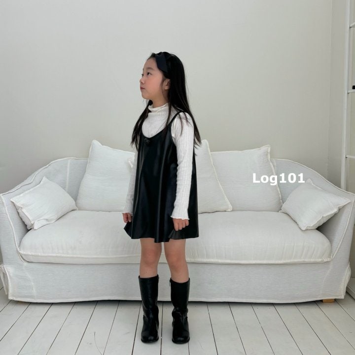 Log101 - Korean Children Fashion - #childofig - Rose Leather One-piece - 2