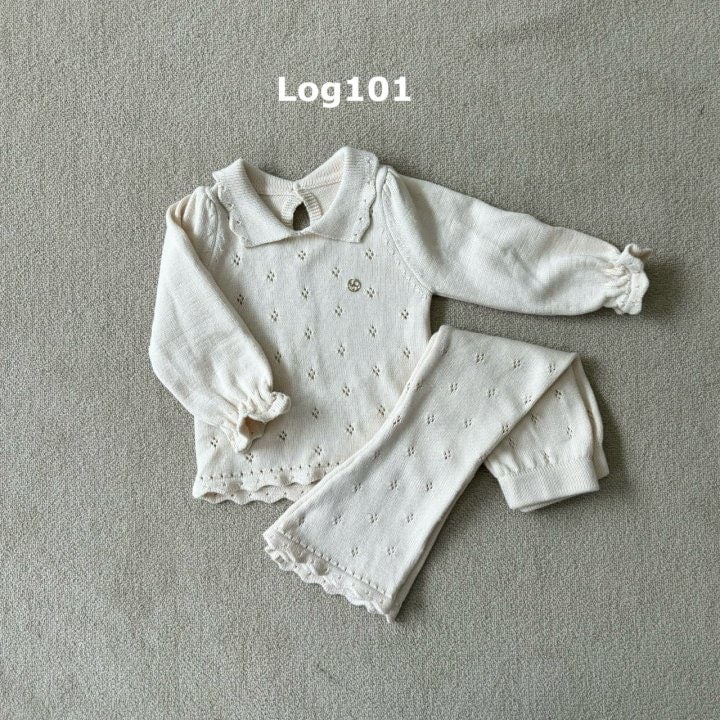 Log101 - Korean Children Fashion - #designkidswear - Peach Knit Set - 10