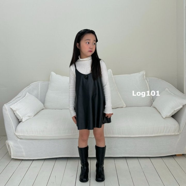 Log101 - Korean Children Fashion - #discoveringself - Rose Leather One-piece - 5