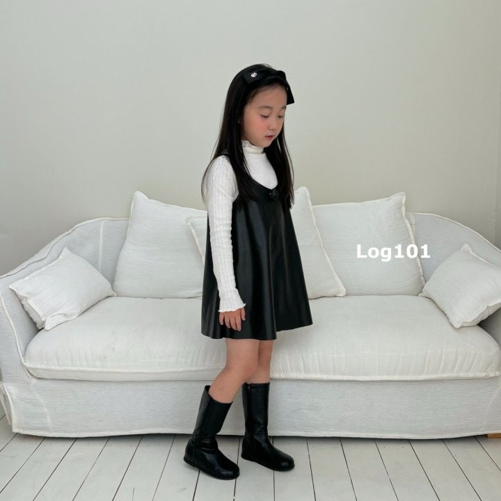 Log101 - Korean Children Fashion - #kidsstore - Rose Leather One-piece - 8