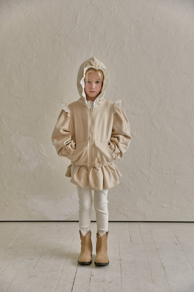 Lolobole - Korean Children Fashion - #childrensboutique - Frill Hood Zip-up - 9