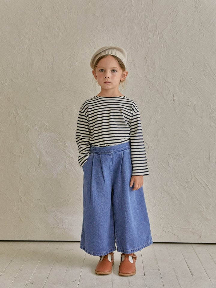 Lolobole - Korean Children Fashion - #designkidswear - Denim Pintuck Pants - 3