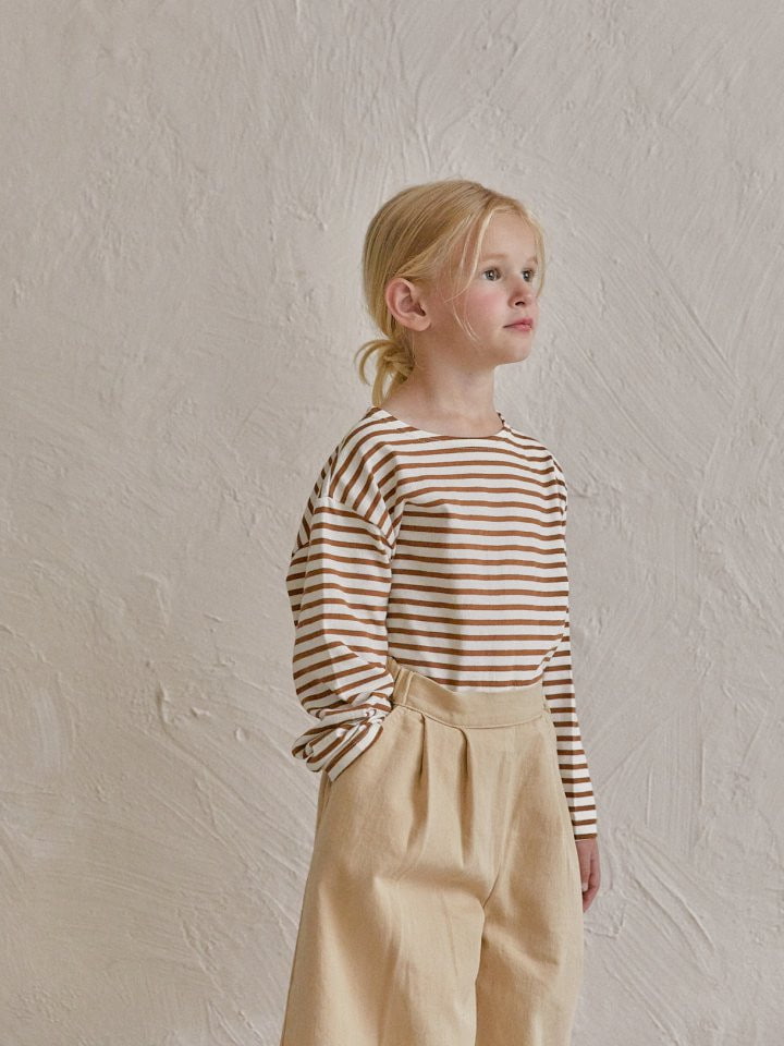 Lolobole - Korean Children Fashion - #designkidswear - Natural Stripe Tee - 2