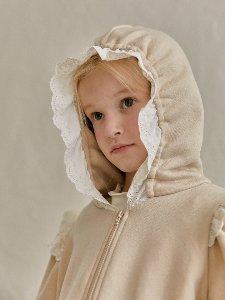 Lolobole - Korean Children Fashion - #fashionkids - Frill Hood Zip-up - 12