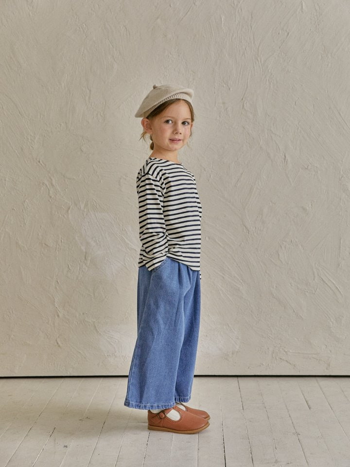 Lolobole - Korean Children Fashion - #fashionkids - Denim Pintuck Pants - 5