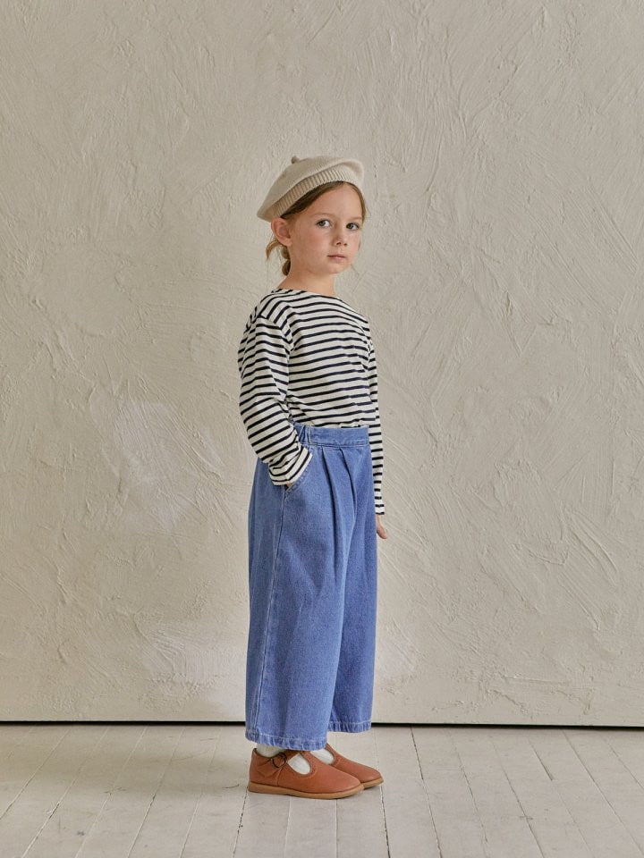 Lolobole - Korean Children Fashion - #kidsshorts - Natural Stripe Tee - 5