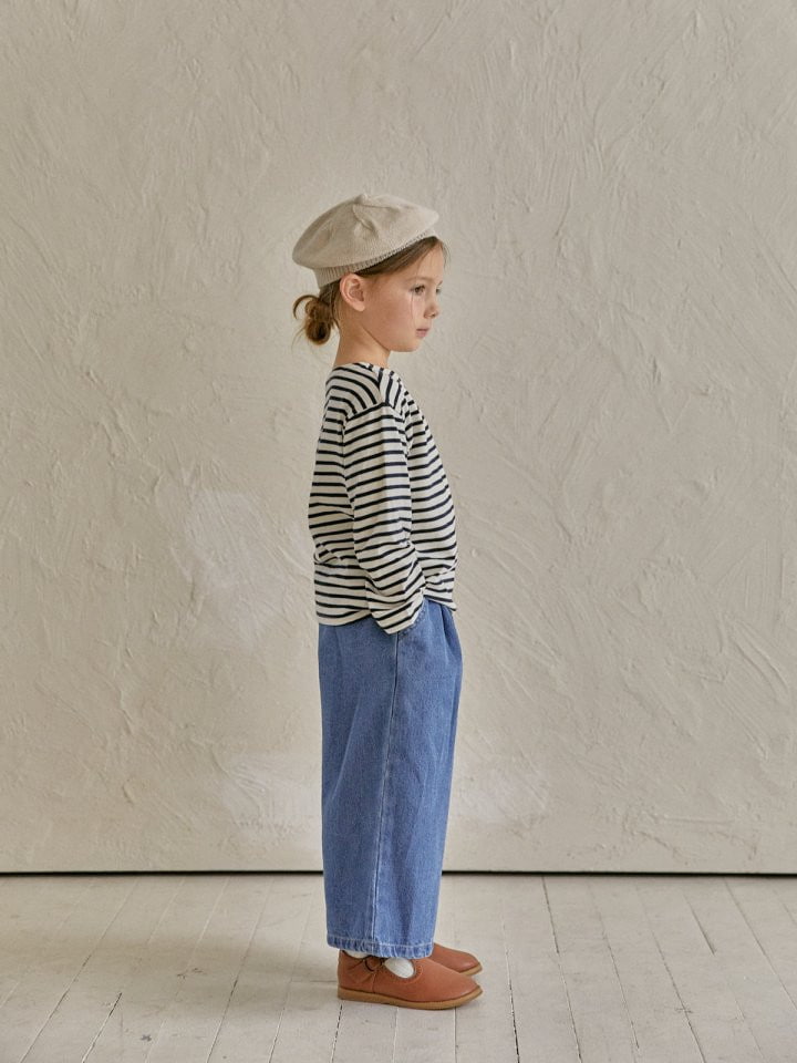 Lolobole - Korean Children Fashion - #kidsstore - Denim Pintuck Pants - 7