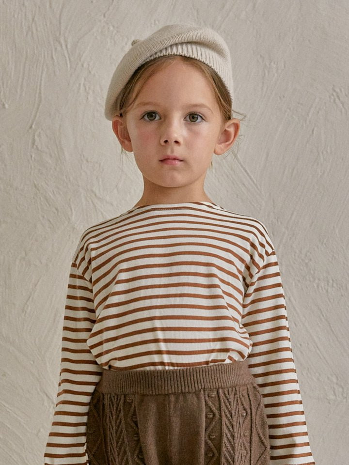 Lolobole - Korean Children Fashion - #prettylittlegirls - Natural Stripe Tee - 12