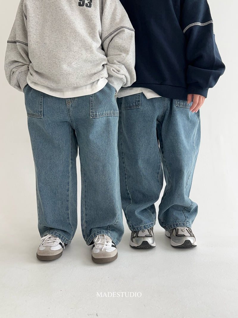 Made Studio - Korean Children Fashion - #kidsstore - Denim Pocket Pants - 7