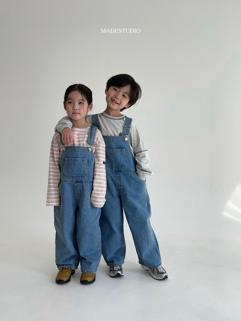 Made Studio - Korean Children Fashion - #littlefashionista - Denim Overalls - 3