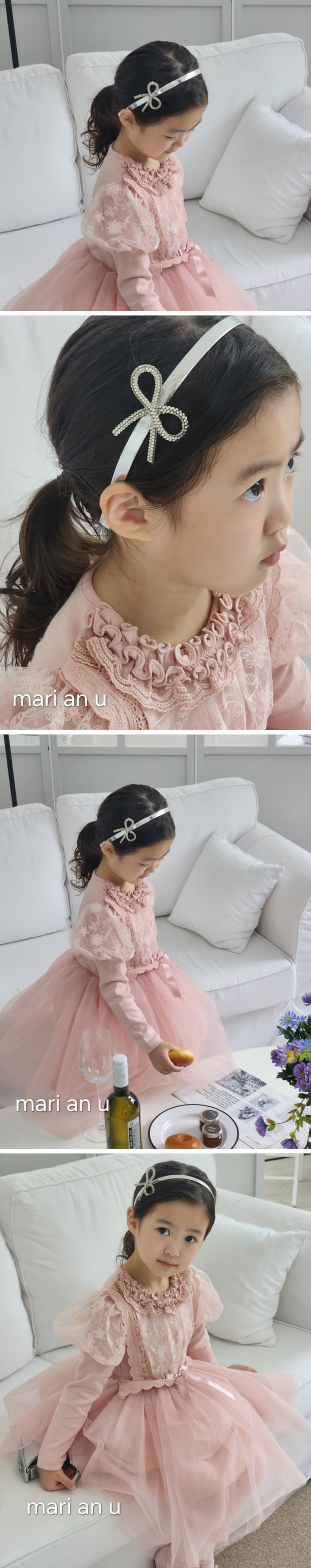 Mari An U - Korean Children Fashion - #Kfashion4kids - Silver Ribbon Hairband