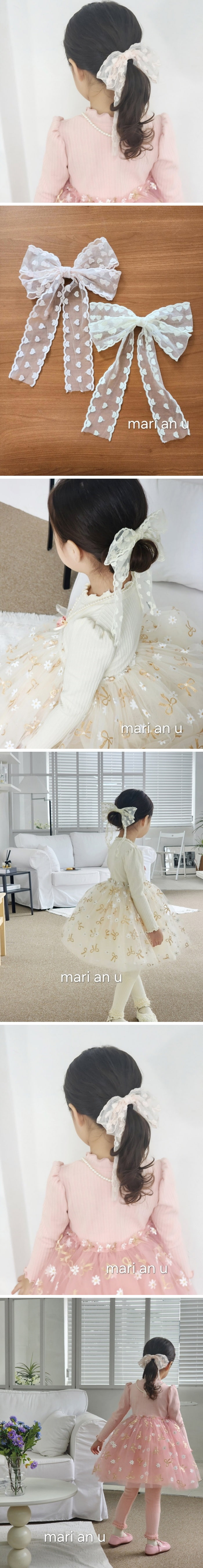 Mari An U - Korean Children Fashion - #magicofchildhood - Bling Ribbon Hairpin