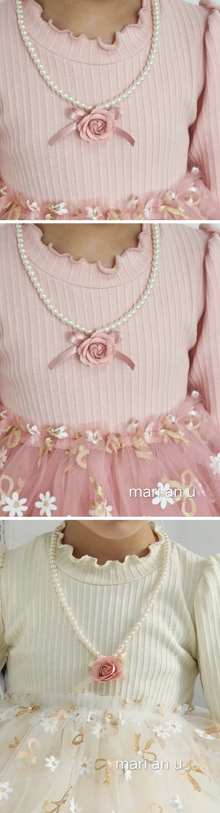 Mari An U - Korean Children Fashion - #prettylittlegirls - Bling Pearl Necklace