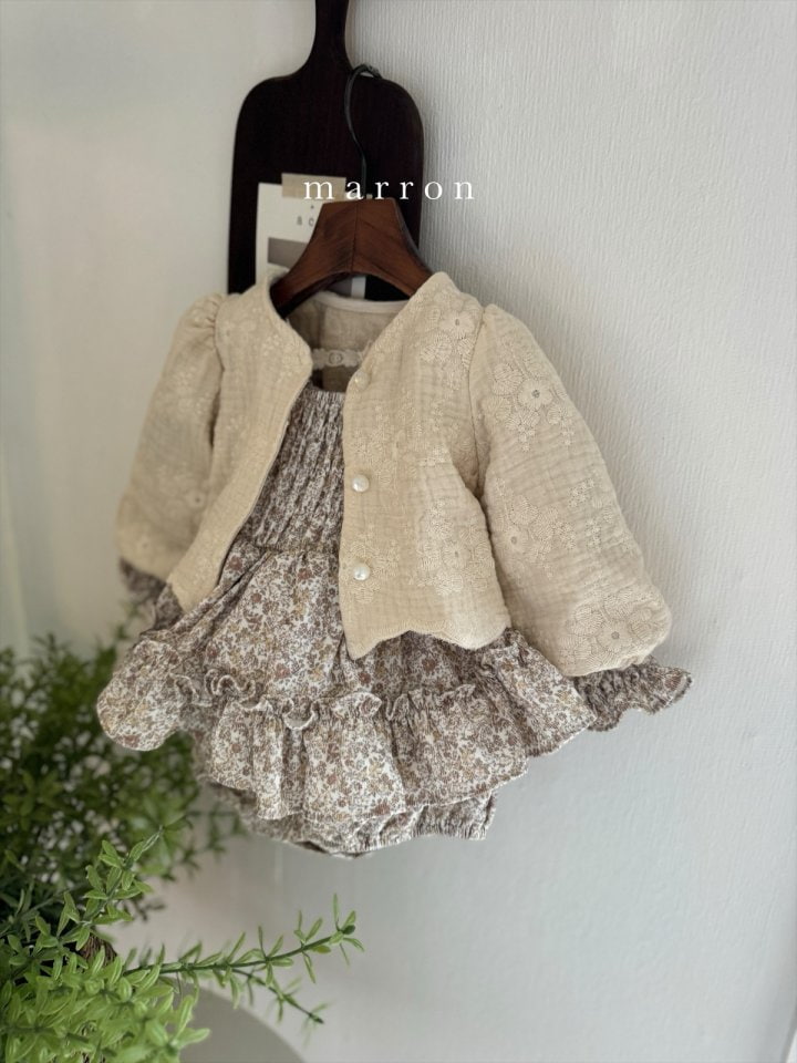 Marron - Korean Baby Fashion - #babyboutiqueclothing - Bebe Embroidery Cardigan