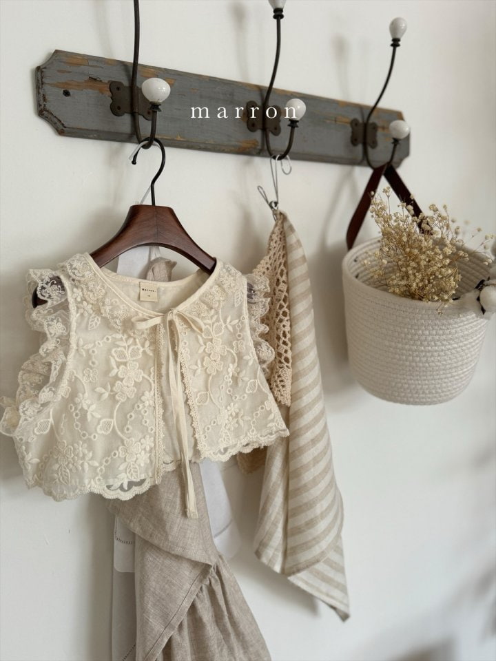 Marron - Korean Baby Fashion - #babyclothing - Lace Vest