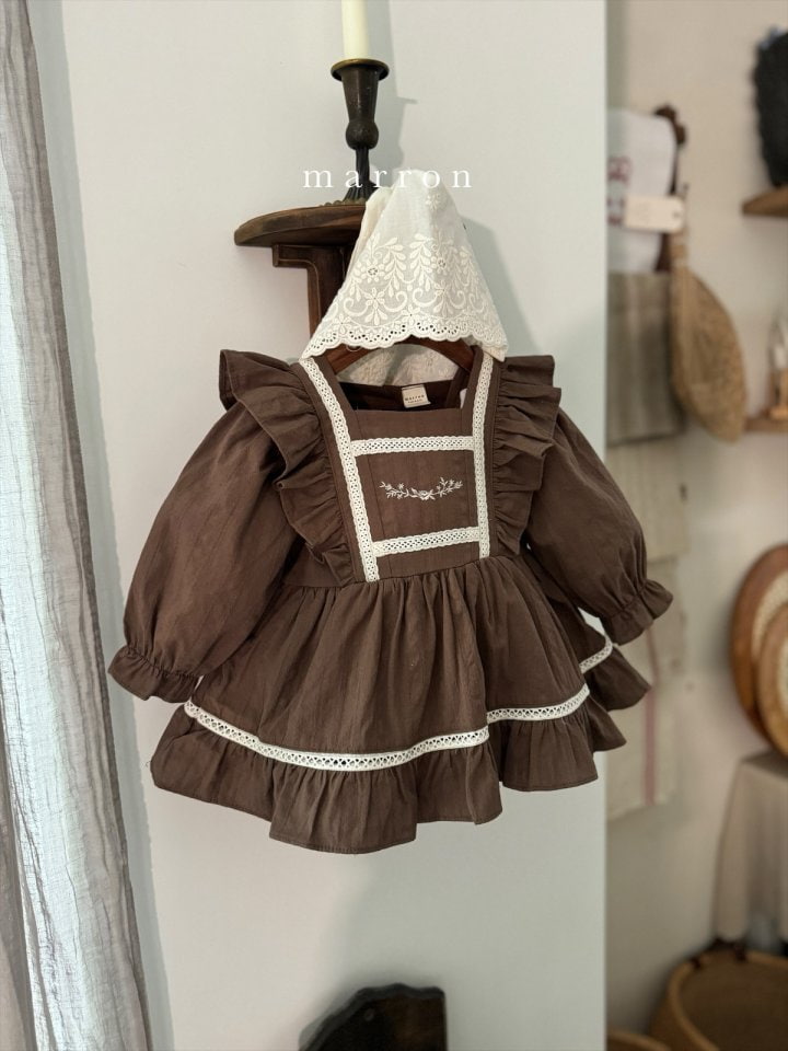 Marron - Korean Baby Fashion - #babyfashion - Heidi Embroidery Bodysuit - 2