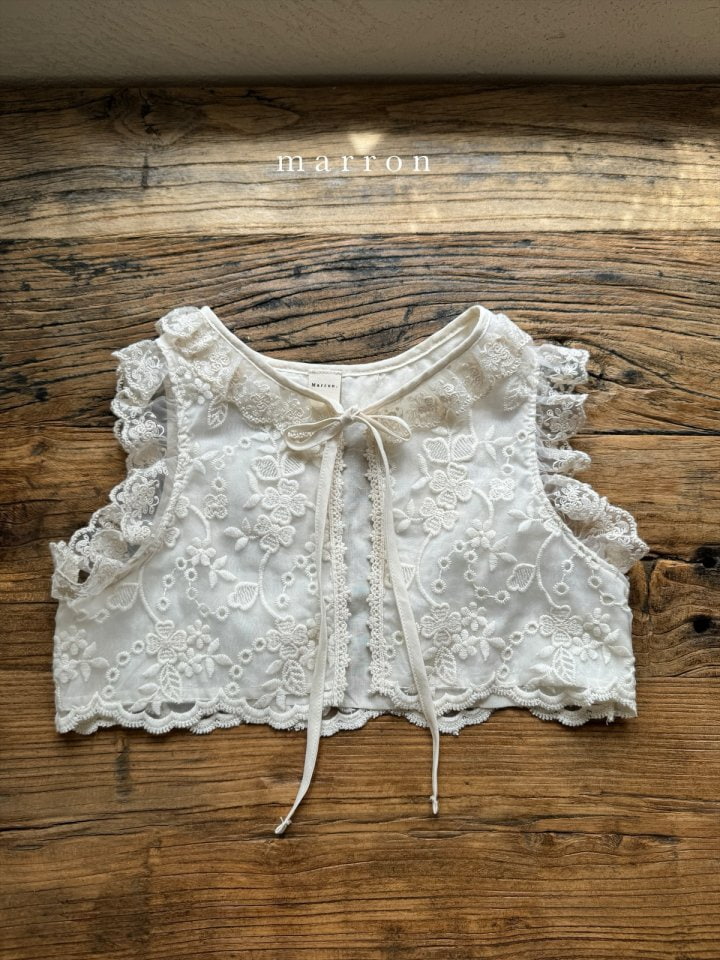 Marron - Korean Baby Fashion - #babyfashion - Lace Vest - 2