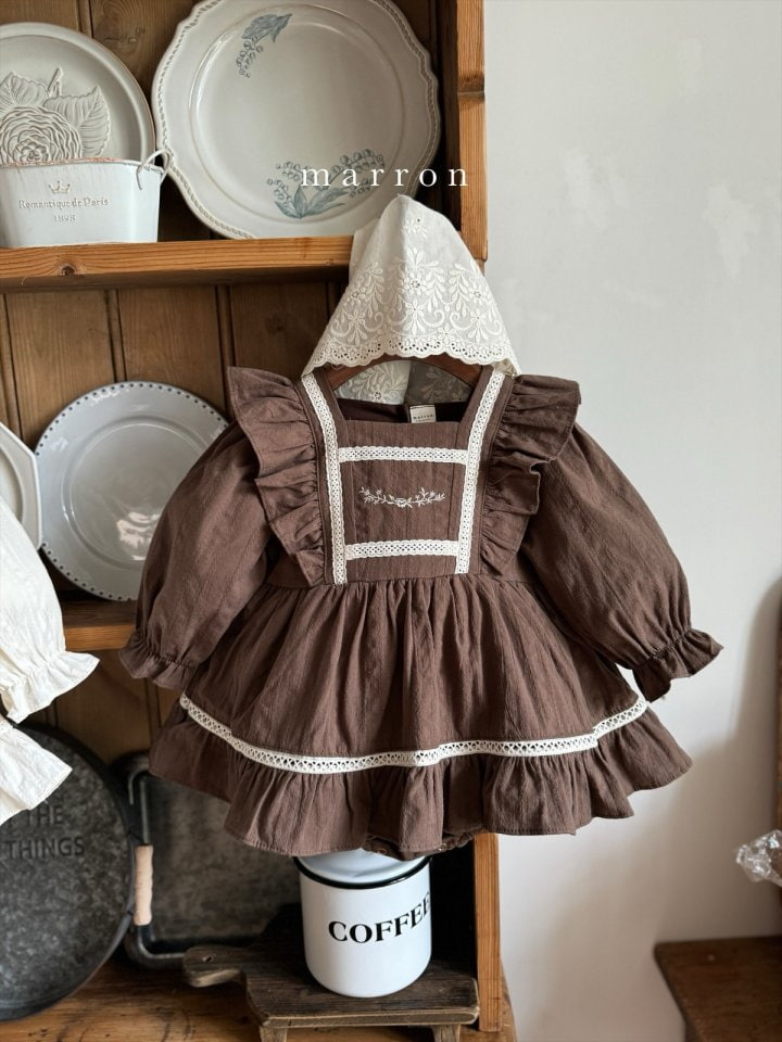 Marron - Korean Baby Fashion - #babyoninstagram - Heidi Embroidery Bodysuit - 6