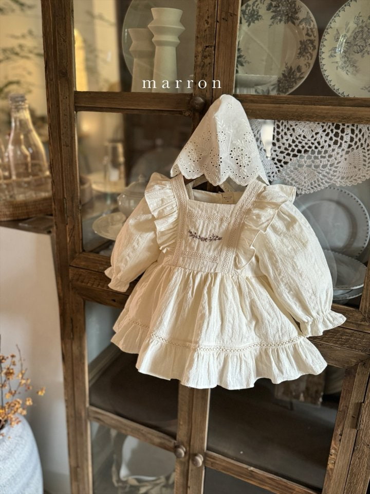 Marron - Korean Baby Fashion - #babyoutfit - Heidi Embroidery Bodysuit - 8