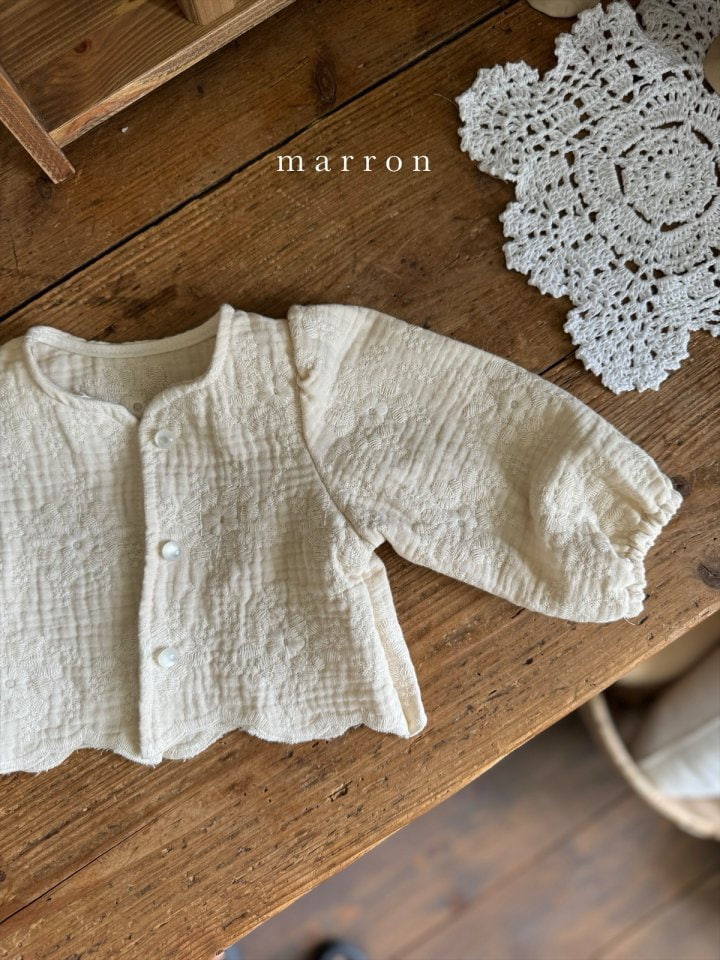 Marron - Korean Baby Fashion - #babyoutfit - Bebe Embroidery Cardigan - 10