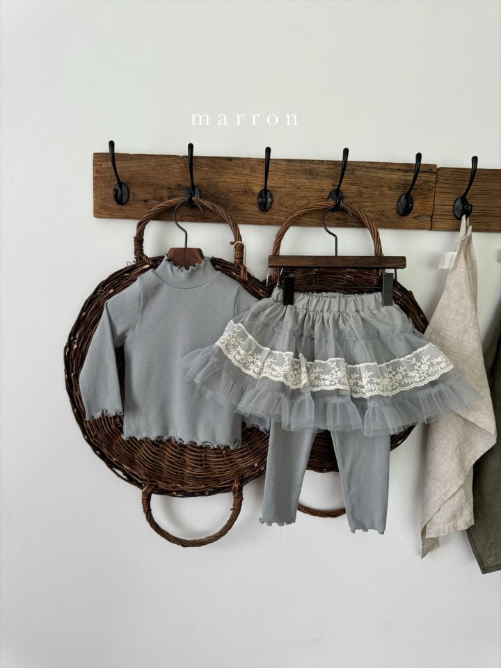 Marron - Korean Children Fashion - #Kfashion4kids - Lace Skirt Leggings - 5