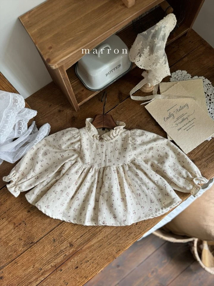 Marron - Korean Children Fashion - #childrensboutique - Small Flower Blouse - 3