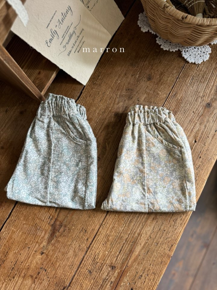 Marron - Korean Children Fashion - #designkidswear - Flower Corduroy Pants - 5