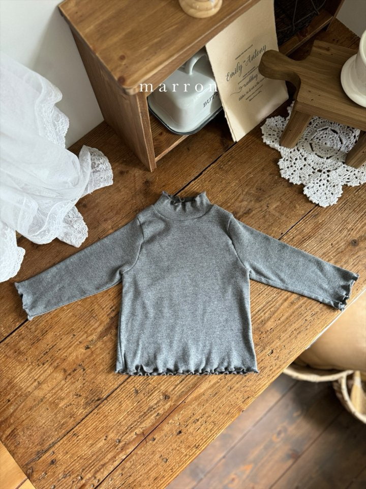 Marron - Korean Children Fashion - #discoveringself - Daily Turtleneck Tee - 3