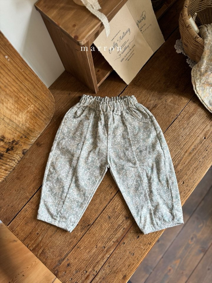 Marron - Korean Children Fashion - #discoveringself - Flower Corduroy Pants - 6