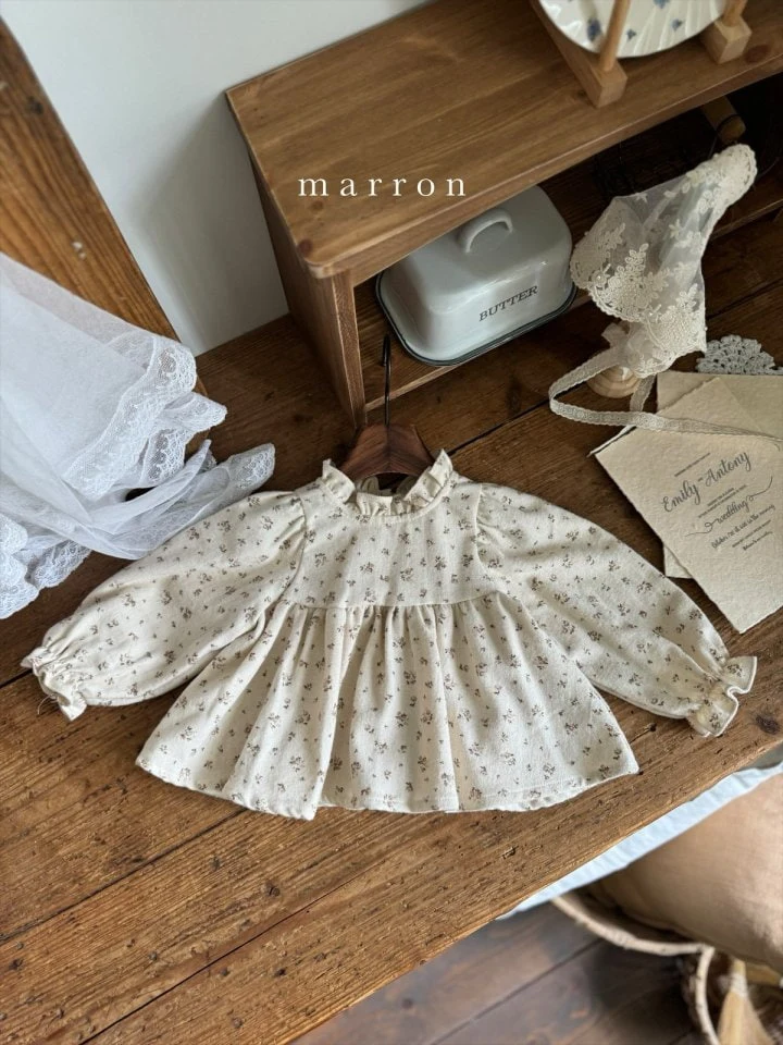 Marron - Korean Children Fashion - #discoveringself - Small Flower Blouse - 5