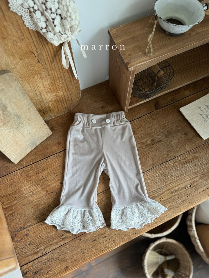 Marron - Korean Children Fashion - #fashionkids - Velvet Lace Pants - 9