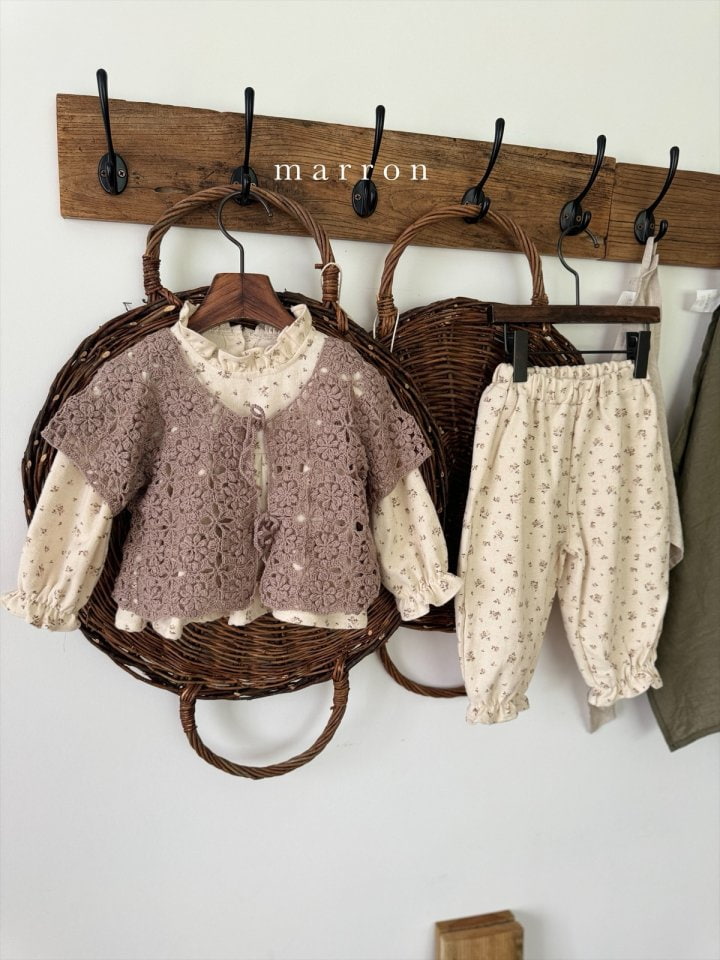 Marron - Korean Children Fashion - #fashionkids - Small Flower Pants - 8